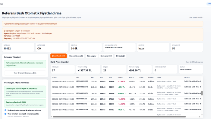 Online satışlar için BuyBox fiyat botları geliştiririm
