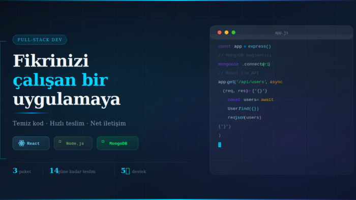 fikrinizi çalışan bir uygulamaya dönüştürüyorum