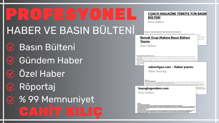 profesyonel gazeteciyim, basın bülteni ve haber yazarım