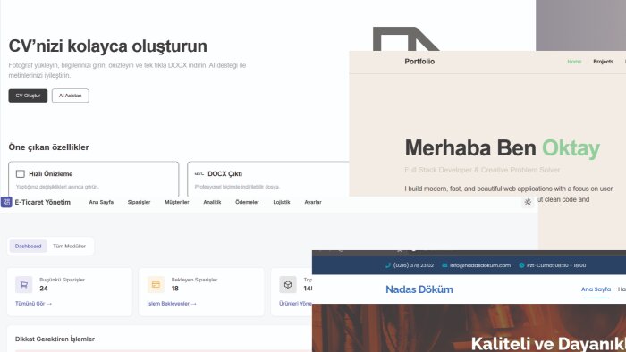 modern ve yüksek performanslı web uygulaması geliştiririm