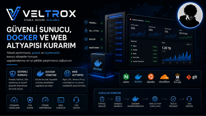 güvenli sunucu, Docker ve web altyapısı kurabilirim