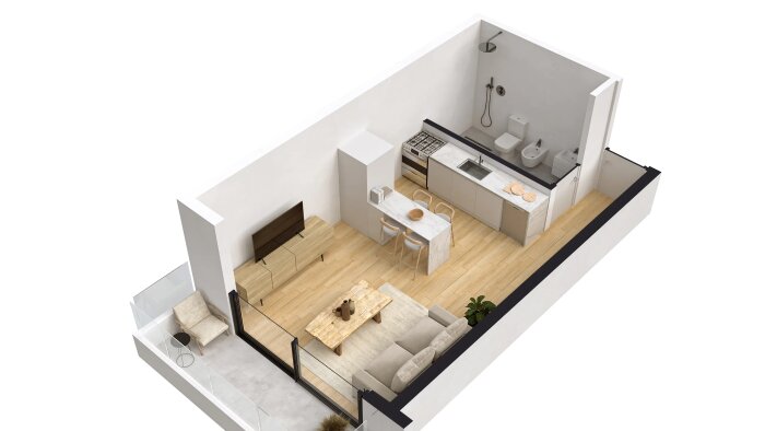 Autocad 2d'nizi harika bir 3 boyutlu kat planına çeviririm
