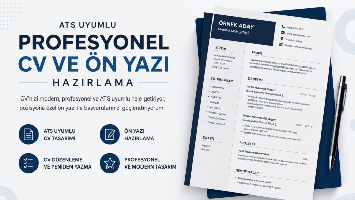 ATS uyumlu CV, ön yazı ve niyet mektupları oluştururum