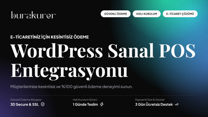 WordPress için sanal pos entegrasyonu ve kurulumunu yaparım