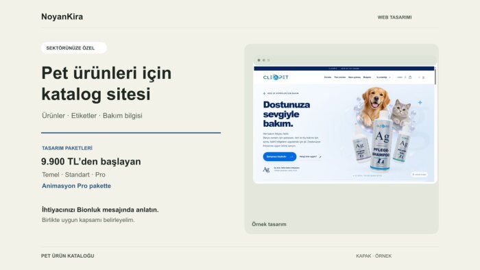 evcil hayvan ürünleri için katalog sitesi yaparım
