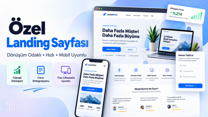 dönüşüm odaklı özel landing sayfaları geliştiriyorum