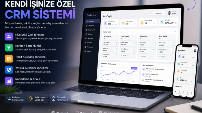 şirketinize özel web tabanlı crm yazılımı kodlarım