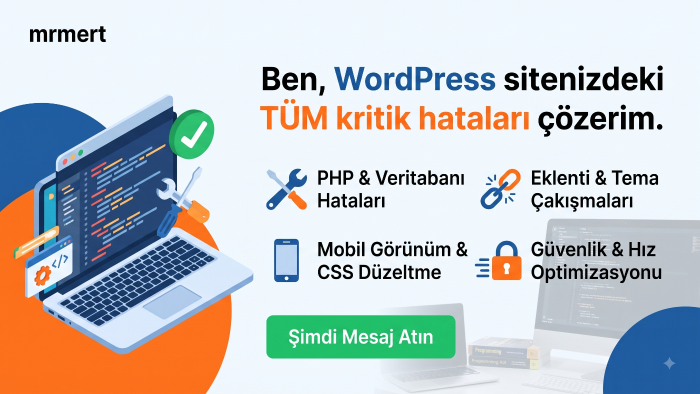 WordPress sitenizdeki tüm kritik hataları çözerim