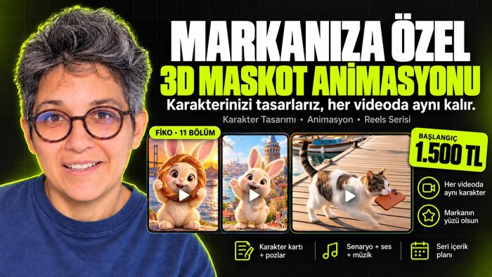markanıza 3D maskot karakter tasarlayıp animasyon yaparım