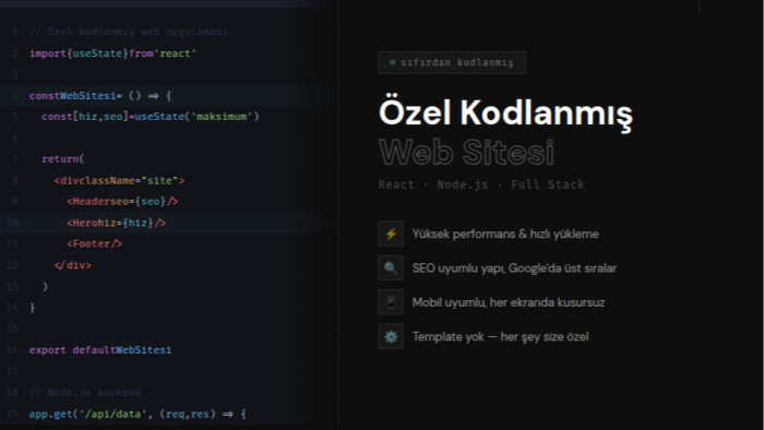 size özel kodlanmış ve optimizasyonlu Web sitesi yapabilirim