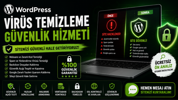 WordPress sitenizdeki virüsleri temizlerim