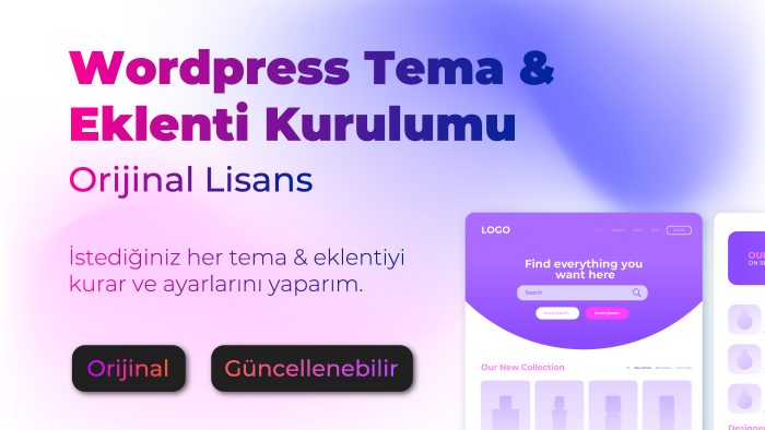 istediğiniz her tema, eklentiyi kurar ve ayarlarını yaparım