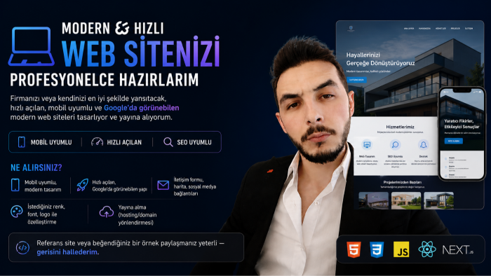 tasarım kimliğinize uygun profesyonel web sitesi yaparım