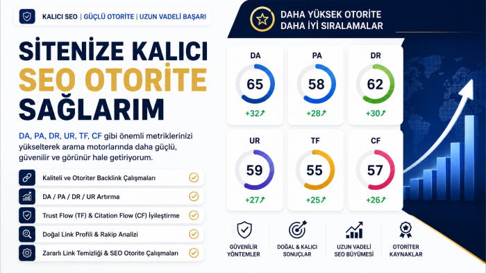 siteniz için kalıcı otorite DA PA DR UR FT CF sağlarım