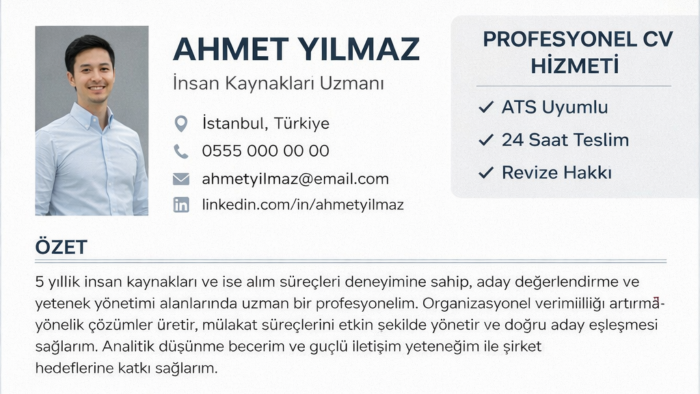 ATS uyumlu profesyonel CV ve ön yazı hazırlarım