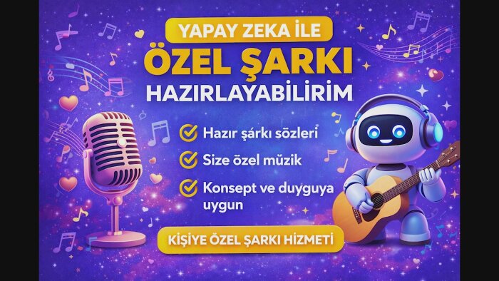 size yapay zeka ile özel şarkı hazırlayabilirim