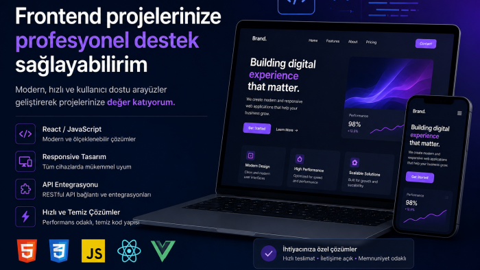 frontend projelerinize profesyonel destek sağlayabilirim