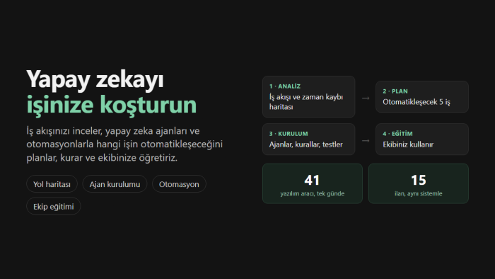 işinizde yapay zekayı verimli kullanmanızı sağlarım