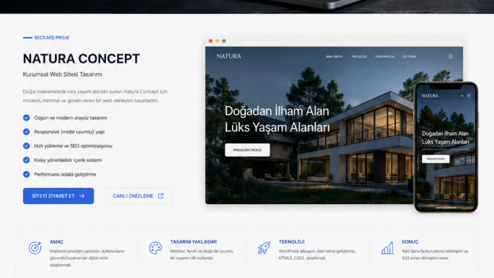 modern ve mobil uyumlu web sitesi tasarlarım