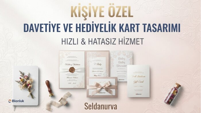 her türlü davetiye ve hediyelik kartlarınızı tasarlarım