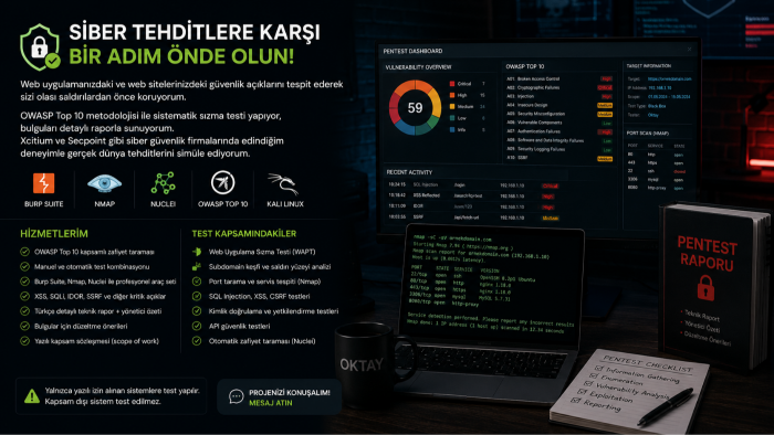 web uygulamanızı siber saldırılara karşı test ederim