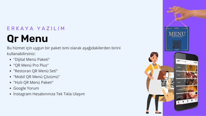 Qr menünüzü titizlik ve özenle yapabilirim