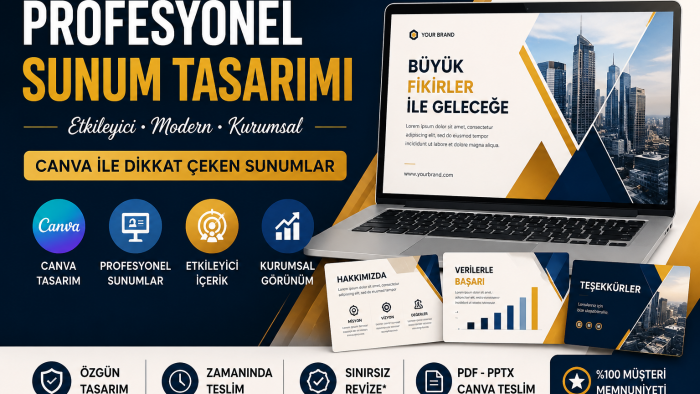 Canva ile profesyonel sunum tasarımı yapıyorum