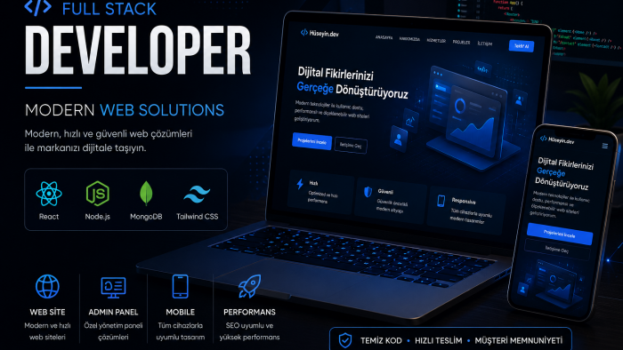 modern ve responsive özel web siteleri geliştiririm