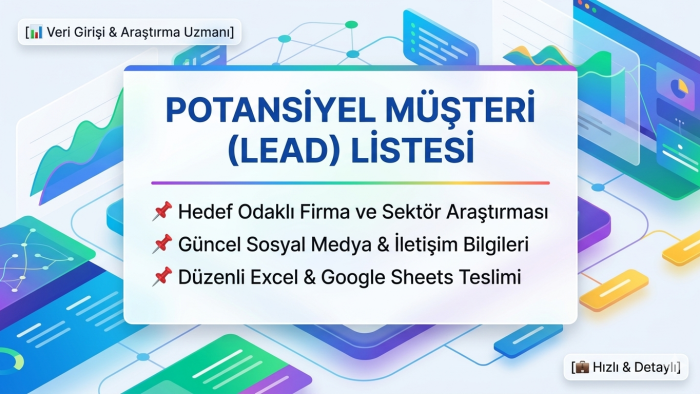 detaylı potansiyel müşteri listesi hazırlarım