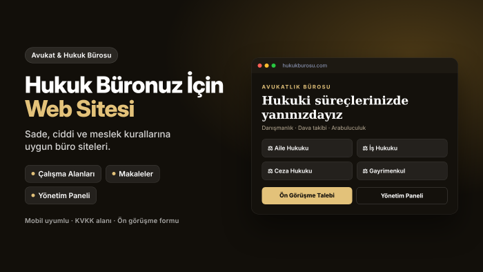 avukat ve hukuk büroları için web sitesi yaparım