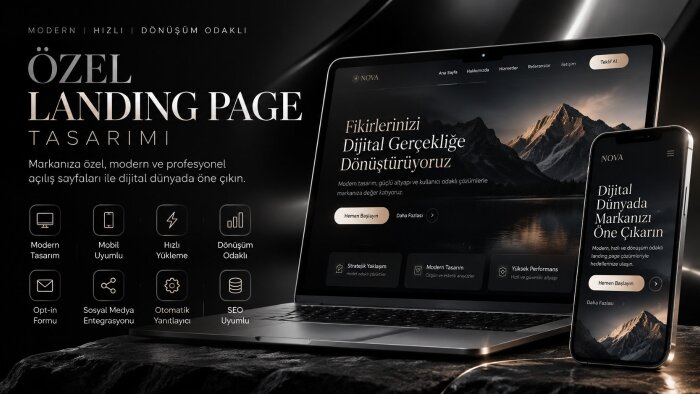 markanıza modern ve dönüşüm odaklı landing page tasarlarım