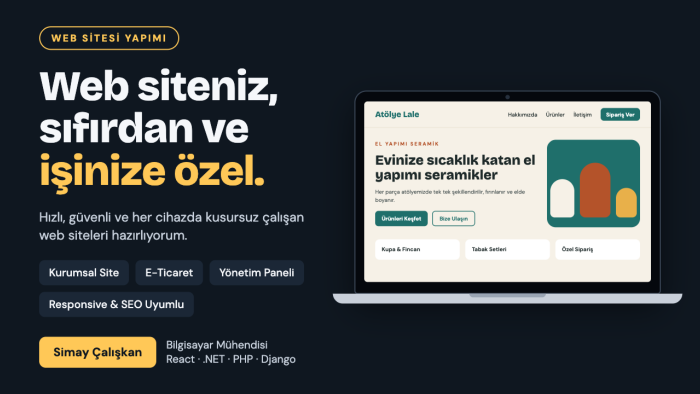 işinize veya kişiye özel web sitenizi teslim ederim