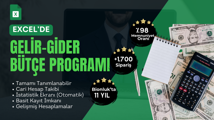 işiniz için gelir-gider ve bütçe programı yaparım