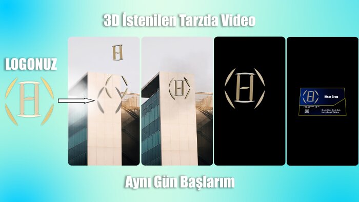 markanız için etkileyici 3D logo animasyonları hazırlıyorum