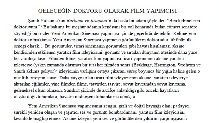 İngilizce sanat ve sinema metinleri üzerine çeviri yapacağım