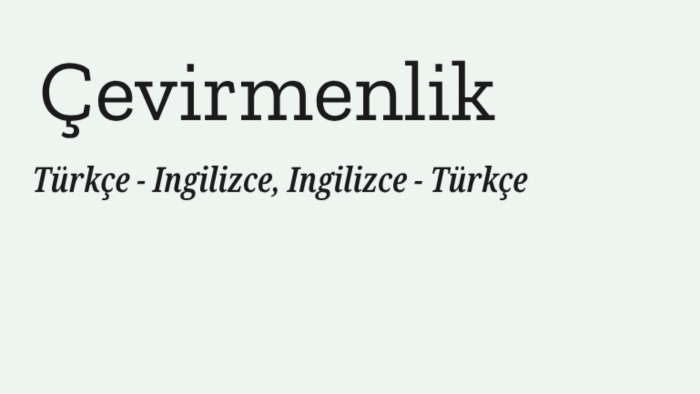 İngilizce - Türkçe, Türkçe - İngilizce çeviri yapabilirim