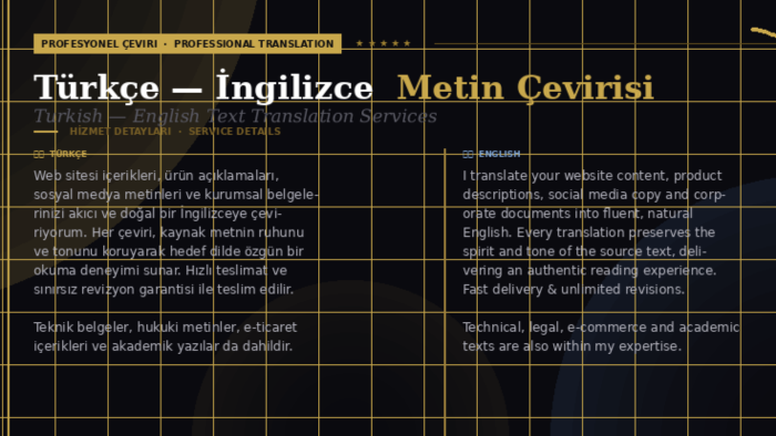 profesyonel i̇ngilizce türkçe metin çevirisi yaparım