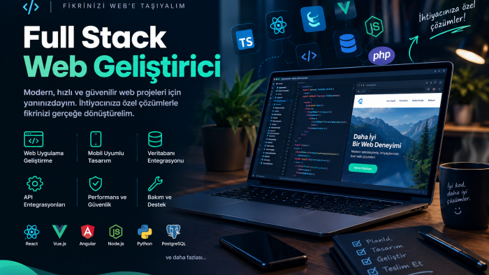 fullstack yeteneklerimle istenilen web uygulamasını yaparım