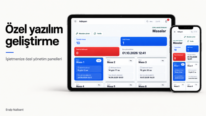 işletmenize özel panel ve web uygulaması geliştiririm