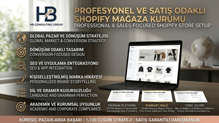 profesyonel ve satış odaklı shopify mağazası kurarım