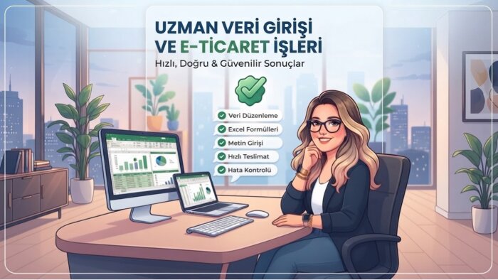 tüm veri girişlerinizi hızlı ve özenli şekilde yaparım