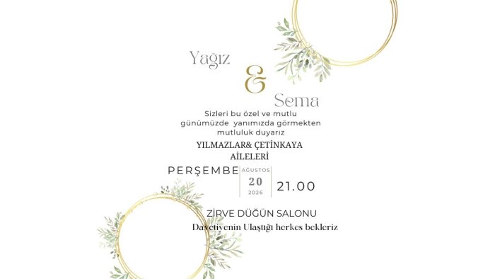 sizin için sade ve şık davetiye tasarımları yapabilirim