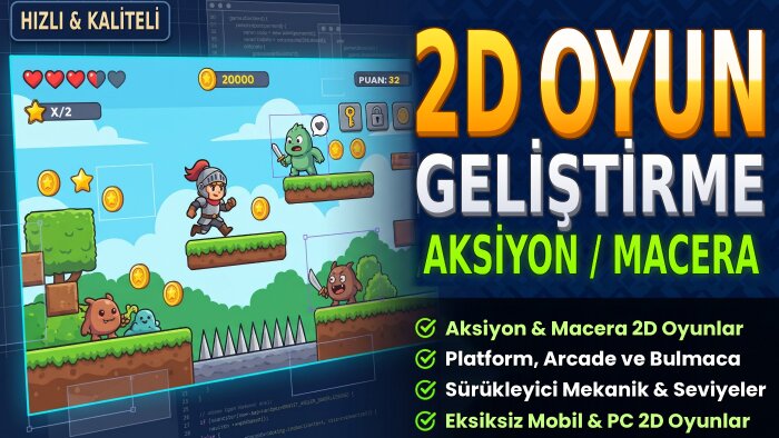 Unity ile profesyonel 2D mobil ve PC oyun geliştirebilirim