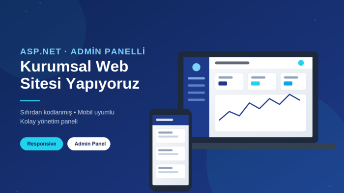 ASP.NET ile admin panelli modern site yaparım