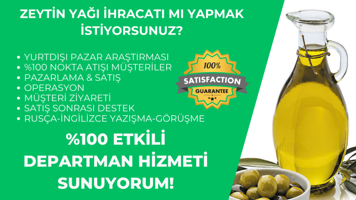 zeytinyağı ihracatı ve pazarlaması süreçlerini yönetirim