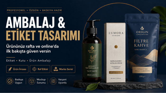 ürününüze özel ambalaj ve etiket tasarımı yaparım
