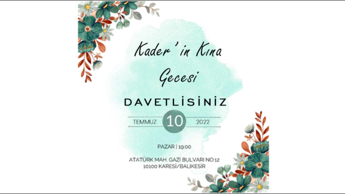 düğün, nişan, sünnet vb. için davetiye yapabilirim