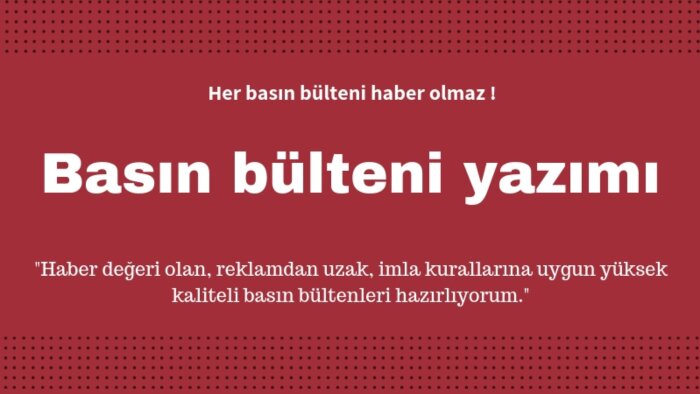 profesyonel basın bülteni hazırlarım