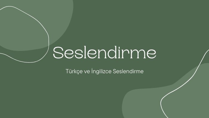Amerikan İngilizcesi ve Türkçe seslendirme yapabilirim