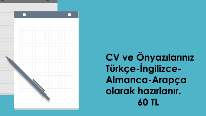 CV ve ön yazılarınızı hazırlayabilirim
